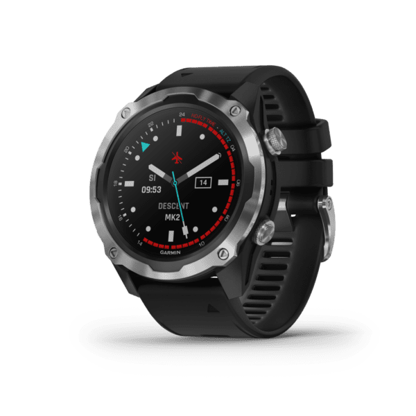 Garmin Descent™ Mk2, zwart roestvrij staal met zwarte band