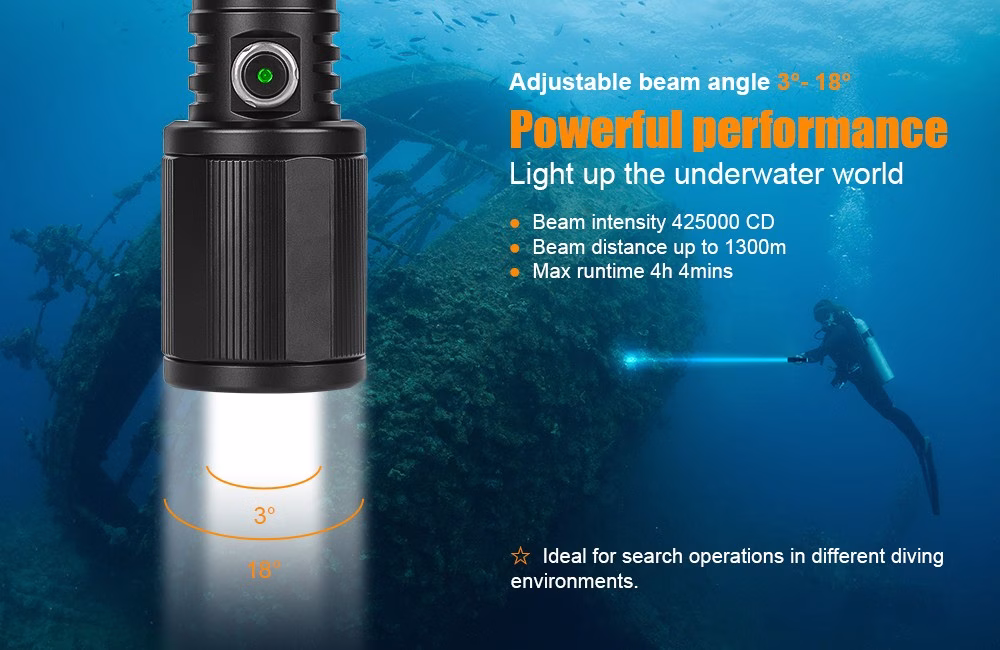 OrcaTorch D720 Super Focus duiklamp - Afbeelding 7