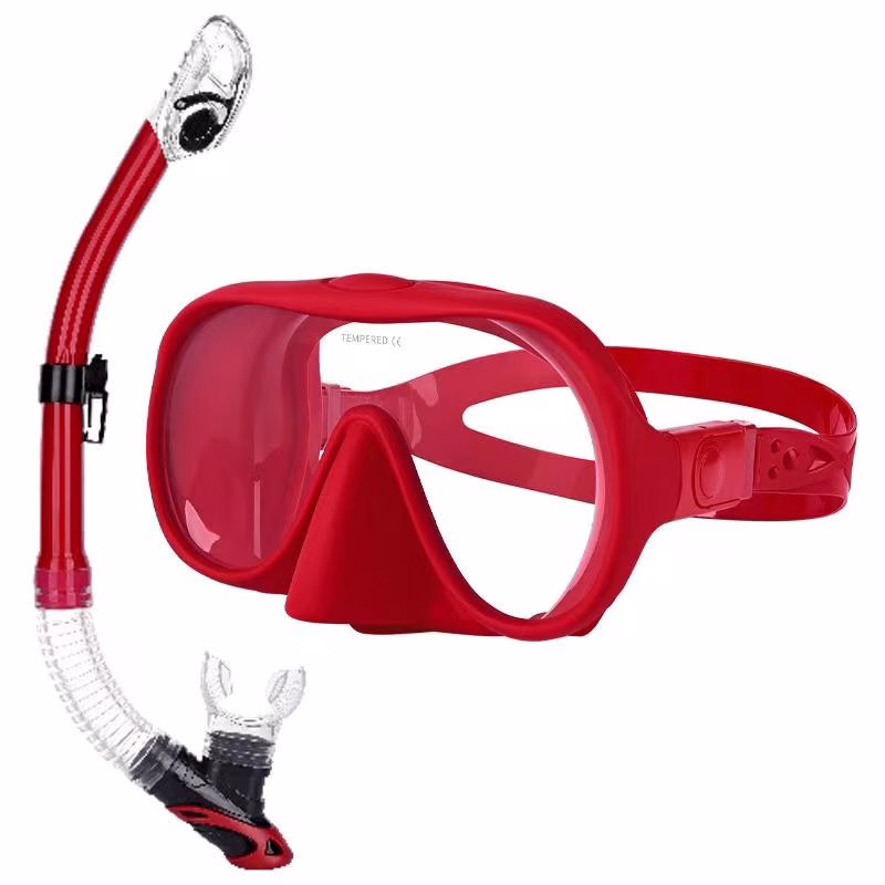 Snorkelset scubaXL single glas masker en dry snorkel, foto 4 van 5
