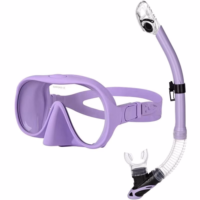 Snorkelset scubaXL single glas masker en dry snorkel, foto 3 van 5