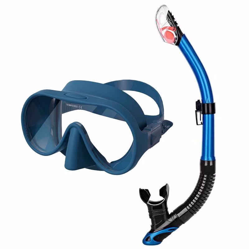 Snorkelset scubaXL single glas masker en dry snorkel - Afbeelding 6