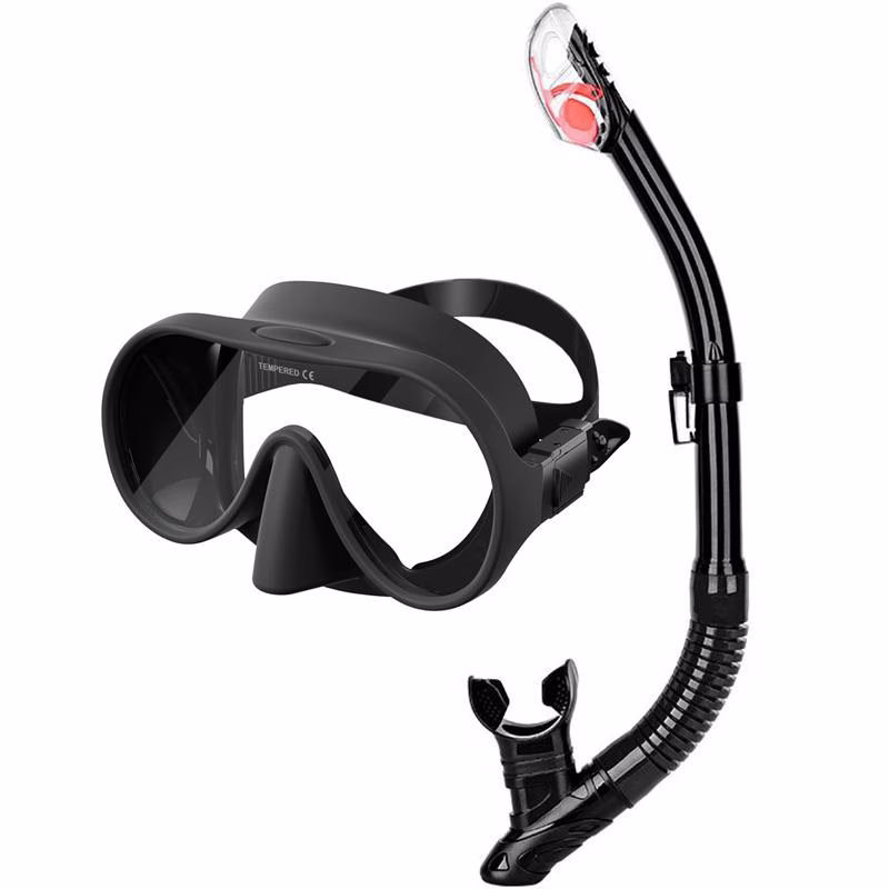 Snorkelset scubaXL single glas masker en dry snorkel, foto 5 van 5